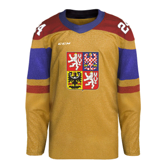 Jégkorong képviselet hoki mez Lukáš Dostál #1 2024 CCM Fandres replica gold