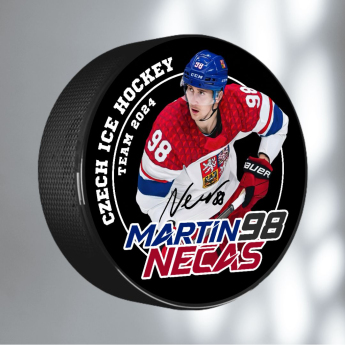 Jégkorong képviselet korong Martin Nečas #98 Ice Hockey World Championship Czechia MS 2024
