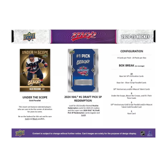 NHL dobozok NHL hokikártyák 2024-25  Upper Deck MVP Hockey Hobby Box