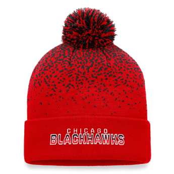 Chicago Blackhawks téli sapka Iconic Gradiant Beanie Cuff with Pom Athletic Red-Black