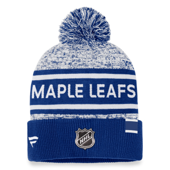 Toronto Maple Leafs téli sapka Authentic Pro Rink Heathered Cuffed Pom Knit