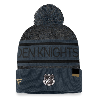 Vegas Golden Knights téli sapka Authentic Pro Rink Heathered Cuffed Pom Knit