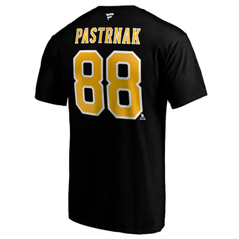 Boston Bruins férfi póló David Pastrnak #88 Iconic Name & Number Graphic