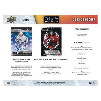 NHL dobozok NHL hokikártyák 2023-24 Upper Deck O-Pee-Chee Platinum Hobby Box