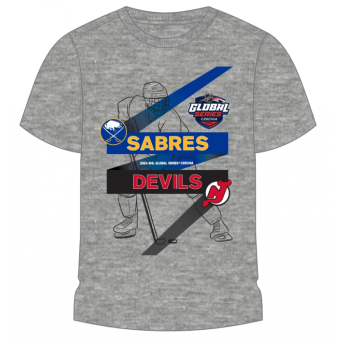 NHL termékek gyerek póló NHL Global Series 2024 Czechia Buffalo Sabres vs New Jersey Devils Match-Up Graphic Tee