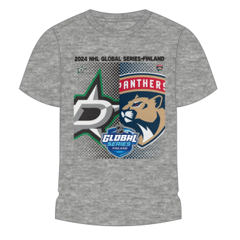 NHL termékek gyerek póló NHL Global Series 2024 Finland Dallas Stars vs Florida Panthers Match-Up Graphic Tee
