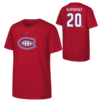 Montreal Canadiens gyerek póló Juraj Slafkovsky Montreal Canadiens Flat Name & Number Ctn Tee