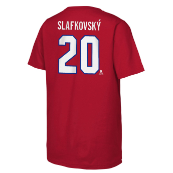 Montreal Canadiens gyerek póló Juraj Slafkovsky Montreal Canadiens Flat Name & Number Ctn Tee