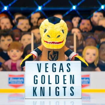 Vegas Golden Knights férfi kapucnis pulóver Vegas Golden Knights Chance #1 Plush Figure (Gold Jersey)