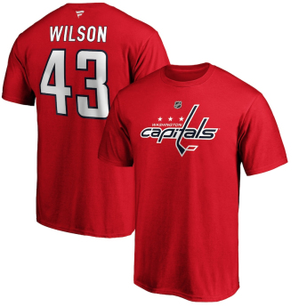 Washington Capitals férfi póló Tom Wilson #43 Stack Logo Name & Number