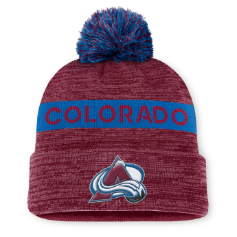 Colorado Avalanche téli sapka Authentic Pro Rink Beanie Cuff With POM