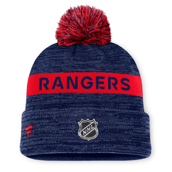 New York Rangers téli sapka Authentic Pro Rink Beanie Cuff With POM