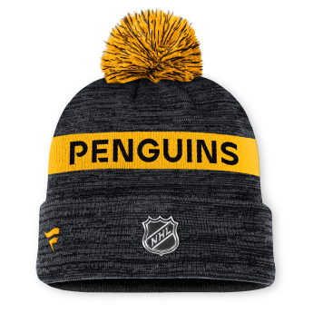 Pittsburgh Penguins téli sapka Authentic Pro Rink Beanie Cuff With POM