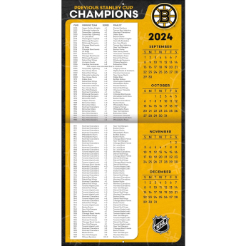 Boston Bruins naptár 2025 Wall Calendar