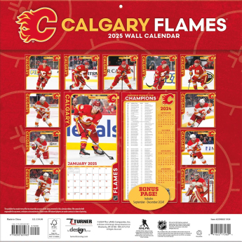 Calgary Flames naptár 2025 Wall Calendar