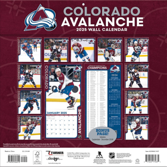 Colorado Avalanche naptár 2025 Wall Calendar