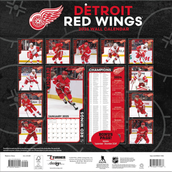 Detroit Red Wings naptár 2025 Wall Calendar