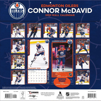 Edmonton Oilers naptár Connor McDavid #97 2025 Wall Calendar