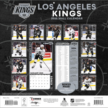 Los Angeles Kings naptár 2025 Wall Calendar