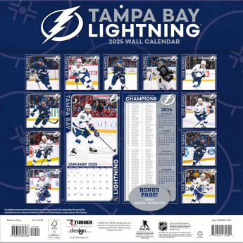 Tampa Bay Lightning naptár 2025 Wall Calendar