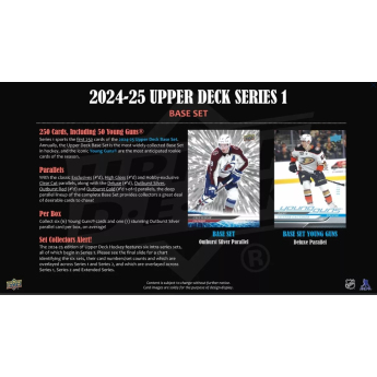 NHL dobozok NHL hokikártyák 2024-25 Upper Deck Series 1 Hobby Box
