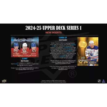 NHL dobozok NHL hokikártyák 2024-25 Upper Deck Series 1 Hobby Box