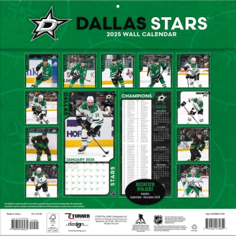 Dallas Stars naptár 2025 Wall Calendar