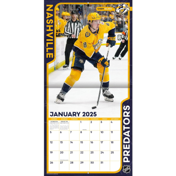 Nashville Predators naptár 2025 Wall Calendar