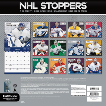 NHL termékek naptár Stoppers 2025 Wall Calendar