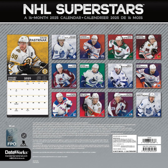 NHL termékek naptár Superstars 2025 Wall Calendar