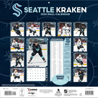 Seattle Kraken naptár 2025 Wall Calendar