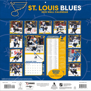 St. Louis Blues naptár 2025 Wall Calendar