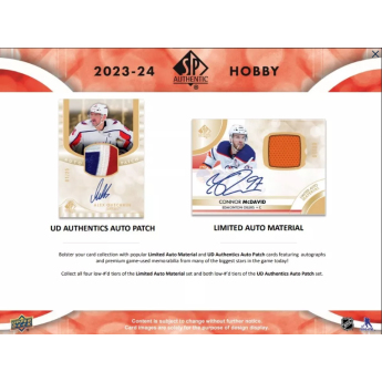NHL dobozok NHL hokikártyák 2023-24 Upper Deck SP Authentic Hobby Box