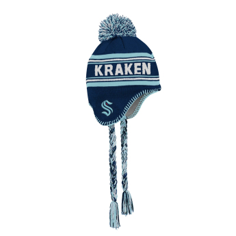 Seattle Kraken gyerek téli sapka Jacquard Tassel Knit With Pom