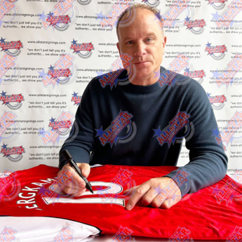 Legendák futball mez Arsenal FC 1982 Bergkamp Signed Shirt