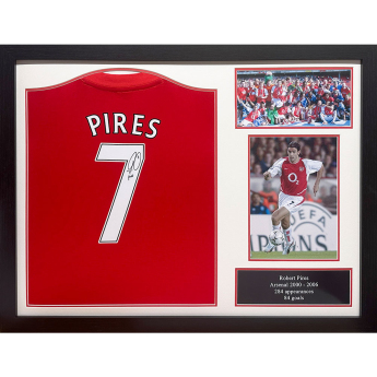 Legendák bekeretezett mez Arsenal FC 1982 Pires Signed Shirt (Framed)