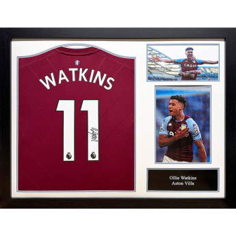 Legendák bekeretezett mez Aston Villa FC 2022-2023 Watkins Signed Shirt (Framed)