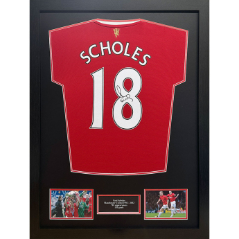 Legendák bekeretezett mez Manchester United FC 2021-2022 Scholes Signed Shirt (Framed)