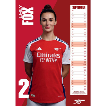 FC Arsenal naptár WFC 2025