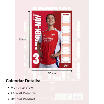 FC Arsenal naptár WFC 2025