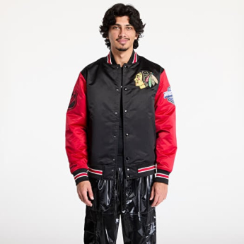 Chicago Blackhawks férfi kabát Primetime Heavyweight Satin Jacket Current Logo