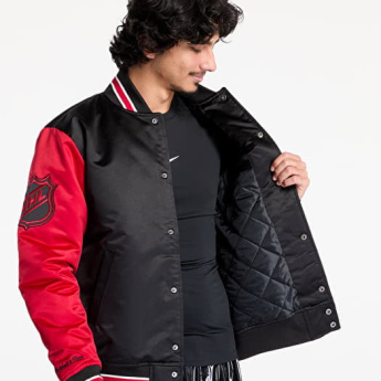 Chicago Blackhawks férfi kabát Primetime Heavyweight Satin Jacket Current Logo
