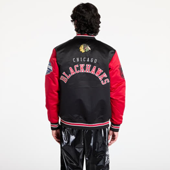 Chicago Blackhawks férfi kabát Primetime Heavyweight Satin Jacket Current Logo