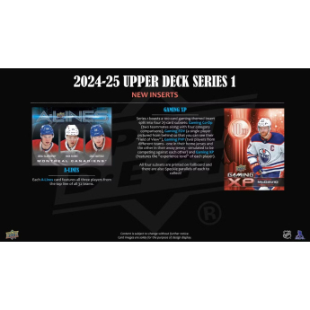 NHL dobozok NHL hokikártyák 2024-25 Upper Deck Series 1 Blaster Box