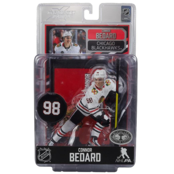 Chicago Blackhawks bábu Connor Bedard #98 Figure SportsPicks 2023/2024 Season Away Jersey