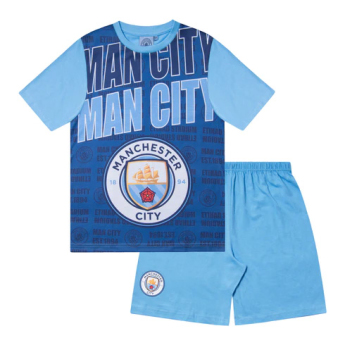 Manchester City gyerek pizsama text navy