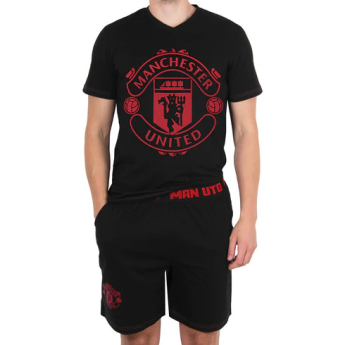 Manchester United férfi pizsama Short Crest black
