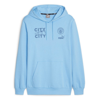 Manchester City férfi kapucnis pulóver FtblCore blue