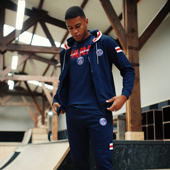 Paris Saint Germain férfi kapucnis pulóver Zip blue