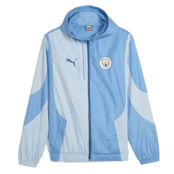 Manchester City férfi kapucnis kabát Pre-Match blue